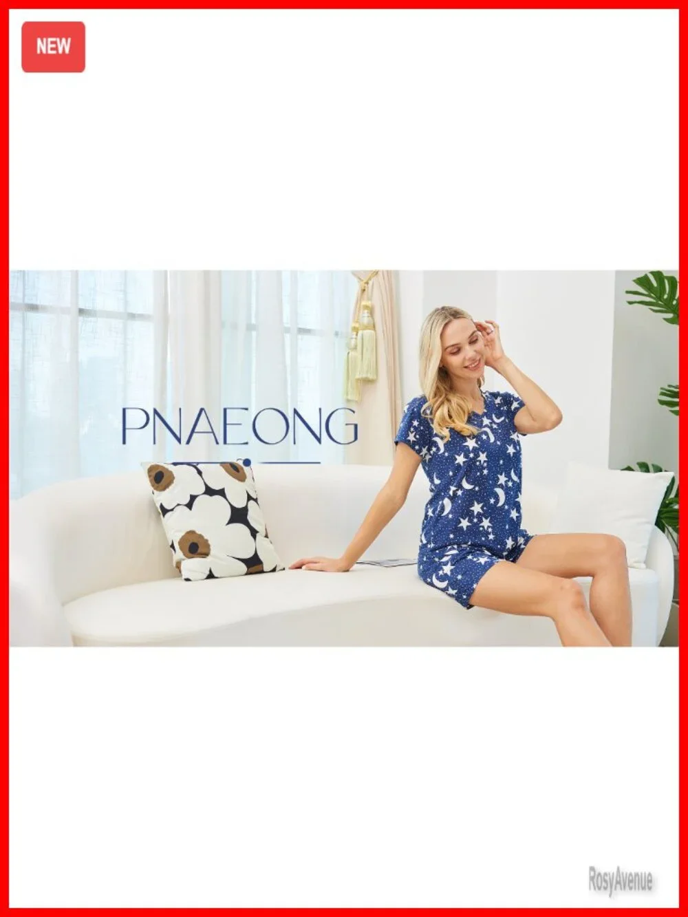 Cotton Blend Short Sleeve Pajama Set with Shorts